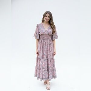 Max Studio Pink Floral Maxi Dress- Large NWT